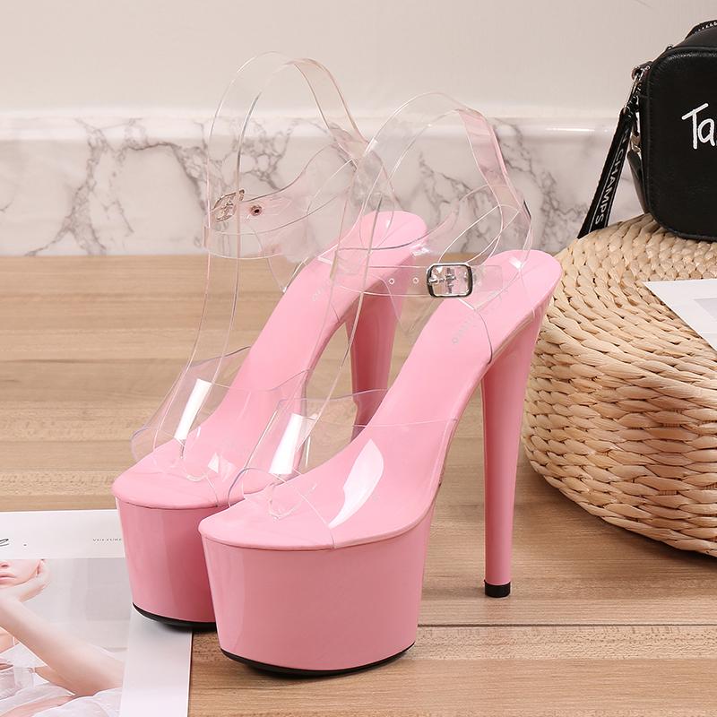 Женские летние сандалии на высокой платформе для ночного клуба, вечерние туфли на пилоне, обувь для стриптиза, сексуальные сандалии на высоком каблуке, модельное шоу