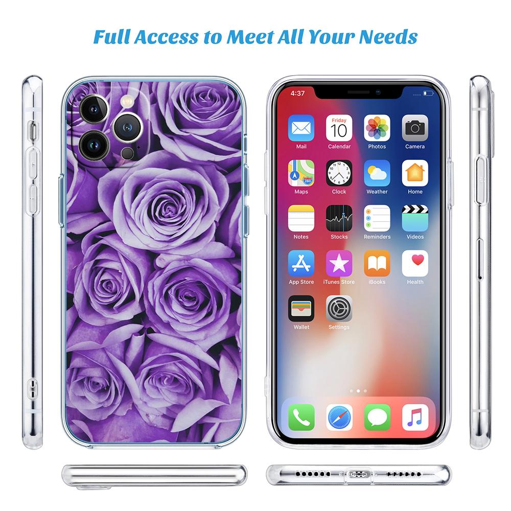 CJ17 Beautiful Roses Flower Soft Shell Transparent Phone Case for Motorola Moto G7 G8 G9 G84 G85 G73 G24 G15 Z2 Play Power Plus