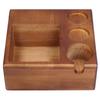 Wooden Coffee Tamper Portafilter Stand AntiSlip Coffee Knock Box Tamper Holder for Coffee Machine