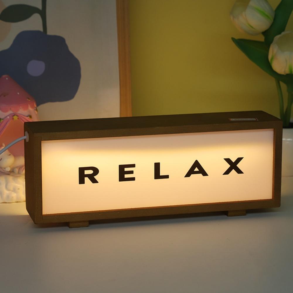 New LED Mood Desktop Light Coffee Wooden Atmosphere Light USB Table Lamp Birthday Gift