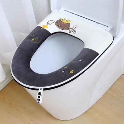 Бархатный чехол на сиденье для унитаза с милым ягненком, подушка для ванной комнаты, коврики для туалета, подушечки для унитаза, мягкая утолщенная молния, моющиеся чехлы на сиденье для унитаза с вышивкой, с ручкой