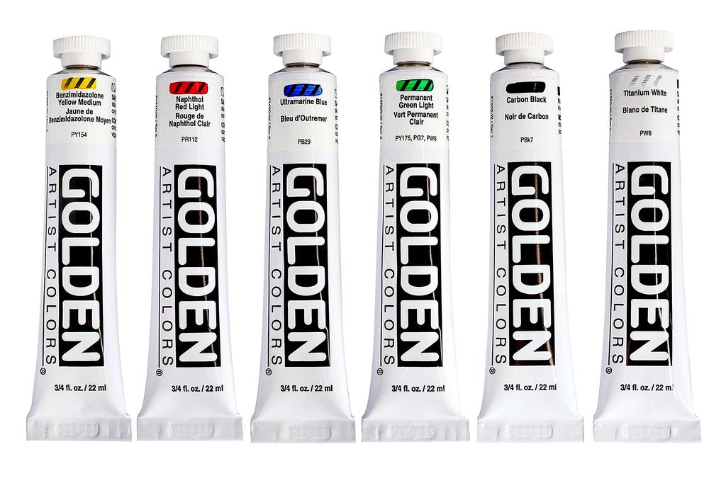 Golden Acrylic Heavy Body 22ml 0075 Intro 6 Color Set 13100075