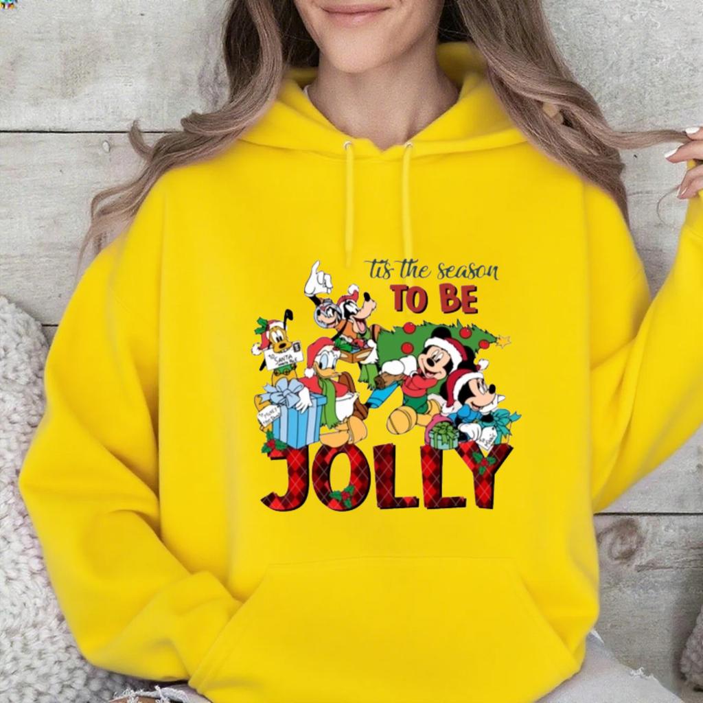 Дисней Наряды для родителей и детей, Рождественская разноцветная толстовка с капюшоном Микки Мауса, Модный американский бренд, Повседневный свободный топ