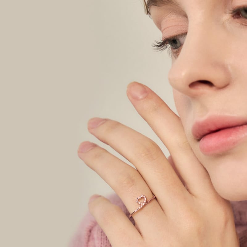 CRANNE Drawing Heart Cubic Ring C24RB088