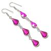 Натуральный розовый рубиллит, ювелирное изделие из стерлингового серебра 925 пробы, серьга 2,99" AEE-11281