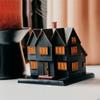 Halloween Black Witch House Incense Burner Resin House Shape Rustic Chimney Hut Incense Incense Cone Burner