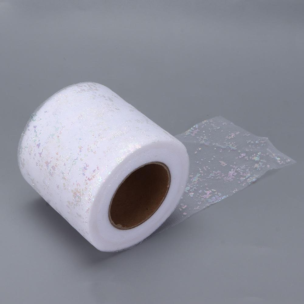 1pcs Lightweight Glitter Tulle Fabric Abrasion Resistant Mesh Ribbon Tulle Rolls Wedding Decor