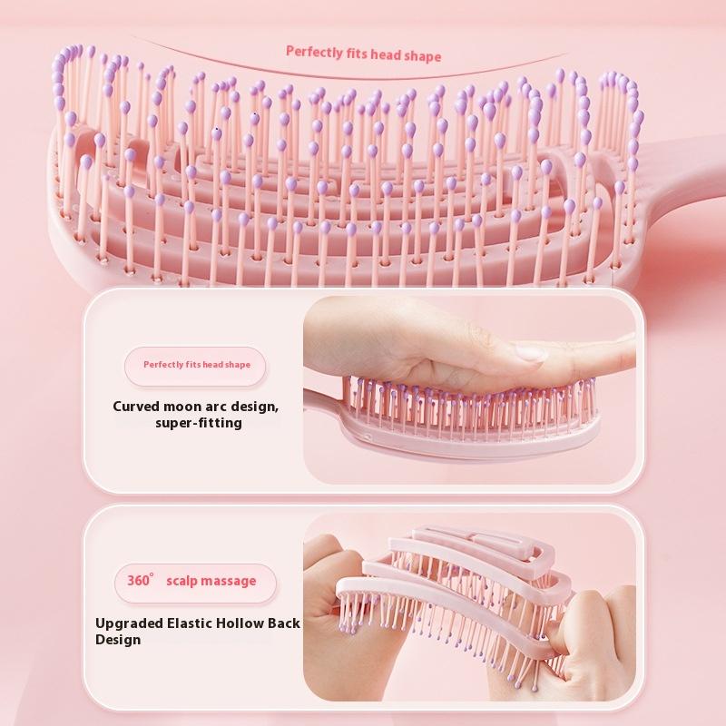 Объемная щетка для волос для высокого затылка и массажа кожи головы, изогнутая грабельная расческа для распутывания кудрявых волос, инструмент для очистки и укладки