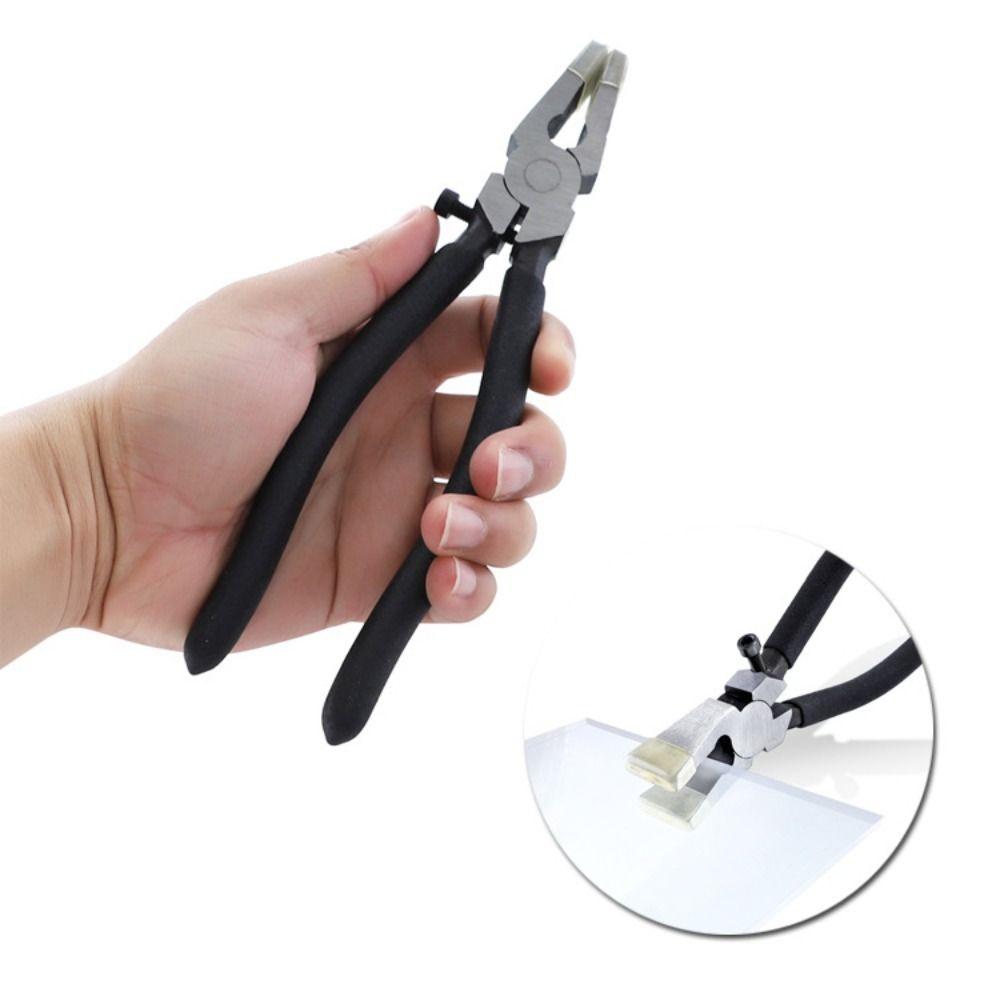 High Carbon Steel Glass Breaking Pliers Flat Nose Wire Drawing Pliers Glass Cutting Tool  Ceramics