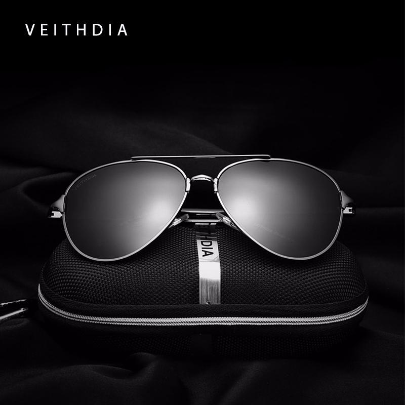 Мужские солнцезащитные поляризованные очки VEITHDIA в стиле "Пилот"