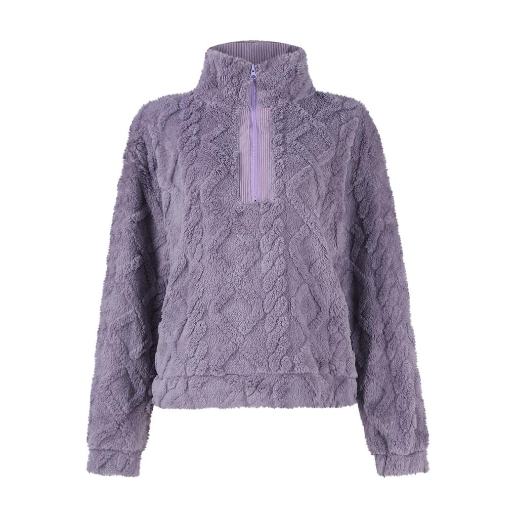 Свободный женский и зимний свитер свободного покроя с круглым вырезом и однотонной толстовкой