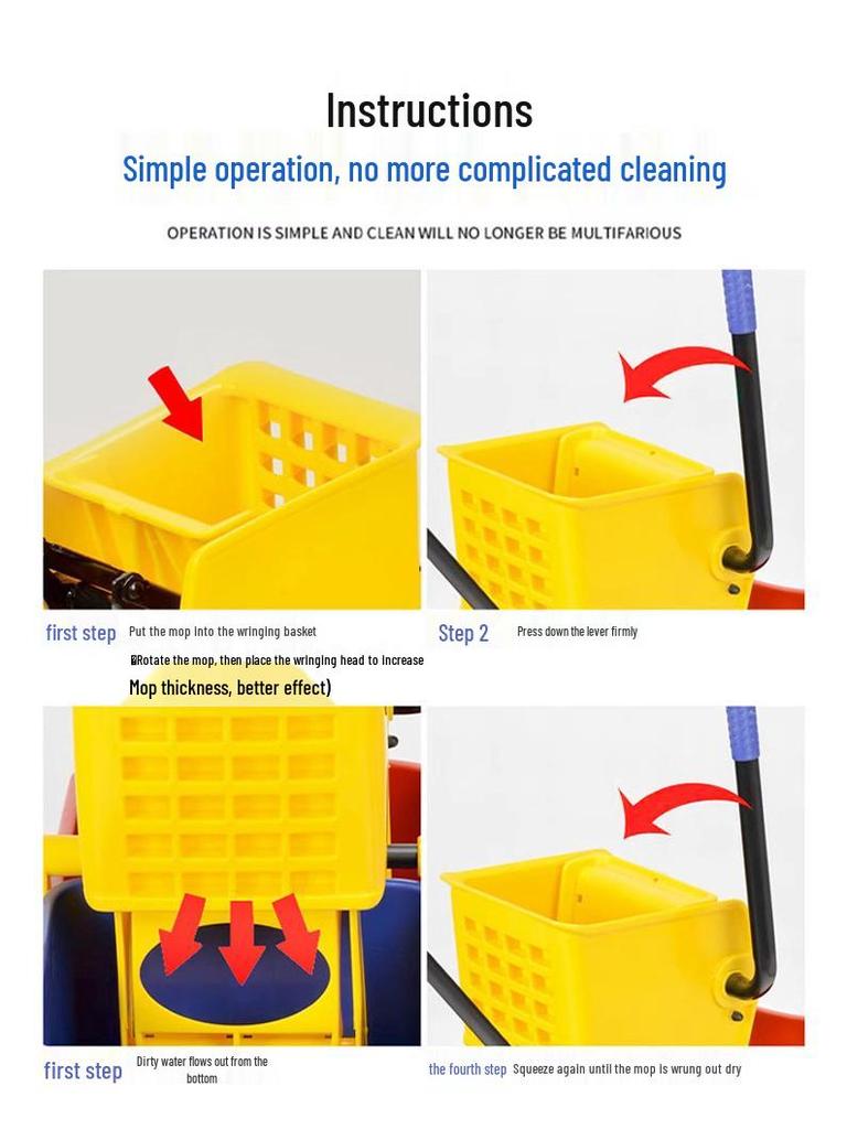 Baiyun Double Bucket Mop Wringer for Home & Commercial Use