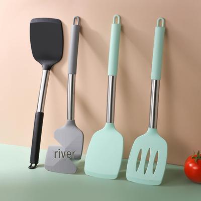 Силиконовая лопатка с угловыми прорезями с антипригарным покрытием для жарки и приготовления пищи