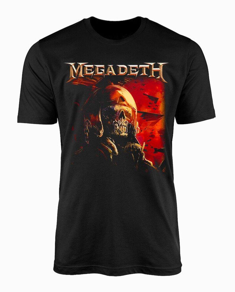 Унисекс Футболка Megadeth, Мерч Группы, Подарок для Мужчин Женщин Унисекс Футболка
