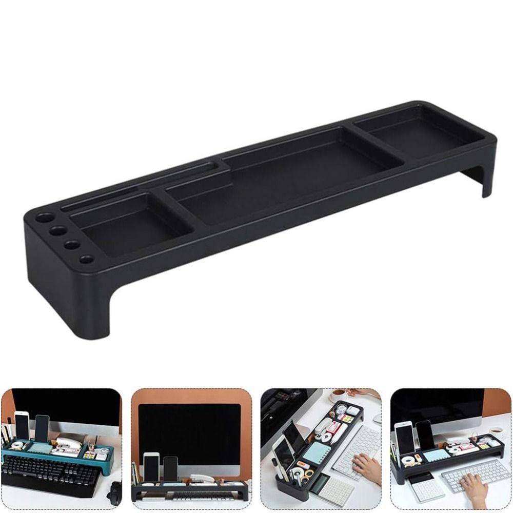 Multifunctional Tabletop Storage Shelf ABS Desktop Organizer Rack Computer Stand Office