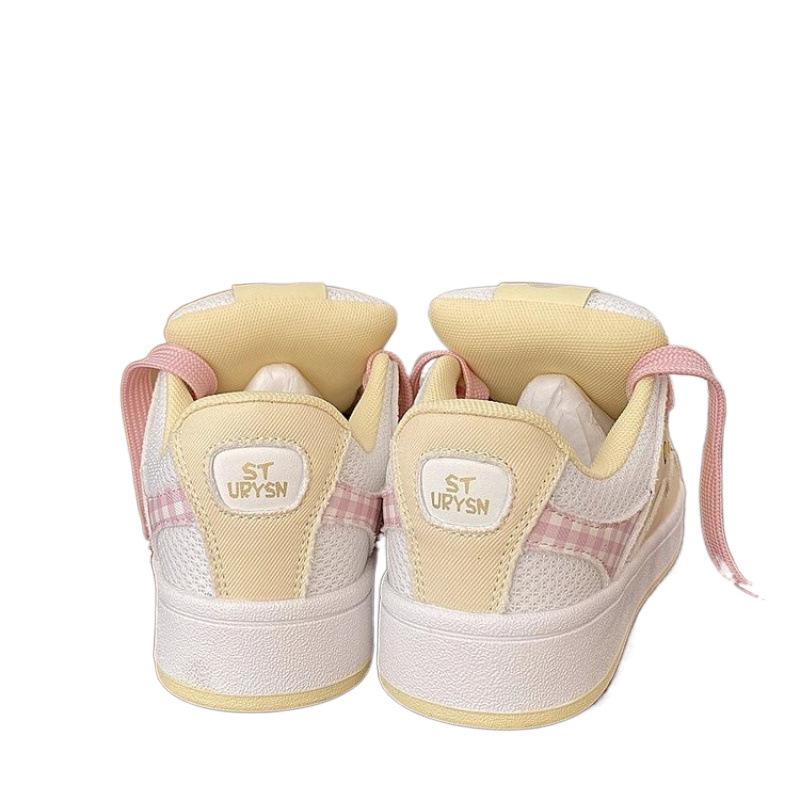 Women's 2025 New Whimsical White Platform Sneakers Minimalist Design Heightening Lightweight Athletic Shoes