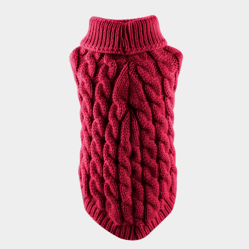 Pet Clothes Autumn and Winter Fashion Candy Color Sweaters for Dogs Cute Pets Solid Color Cable Knit Pullovers
