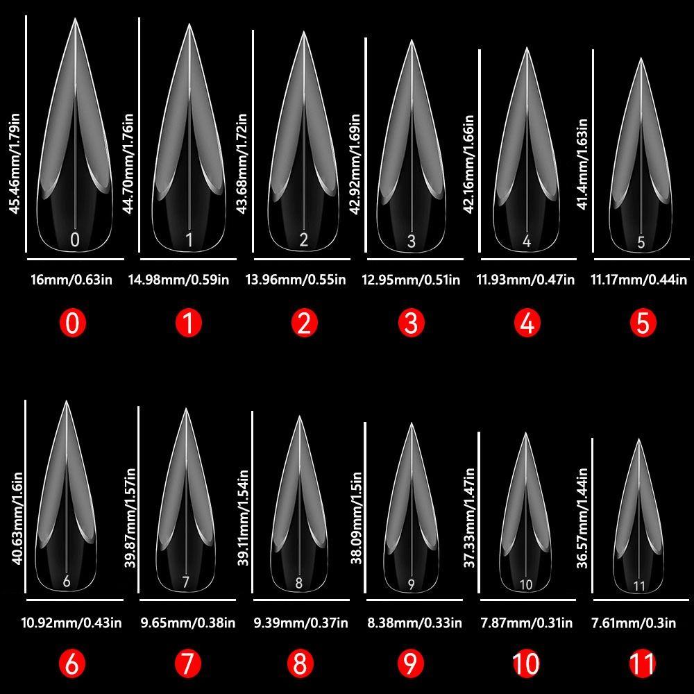 120pcs Curved Stiletto Hawk Carving Nails Transparent False Nail Tips for Poly Nail Gel Extension