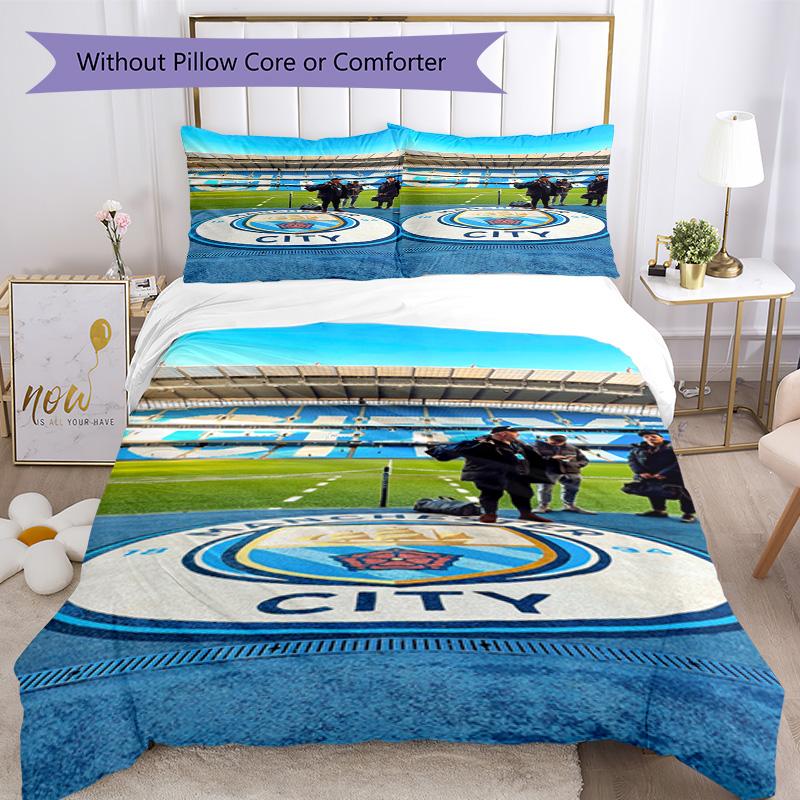 Manchester City Bedding Set Breathable Duvet Cover With Pillowcases Home Decoration Birthday Gift