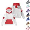 Children's Fashionable Lightweight Long-Sleeved Pullover Sweatshirt With Color Block Print And Ears