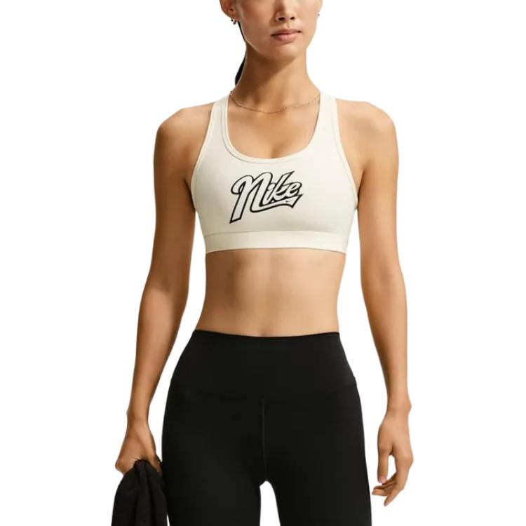 Nike Спортивный бюстгальтер с логотипом Swoosh, на спине-борцовка, пуловер, женское нижнее белье IV4975-133