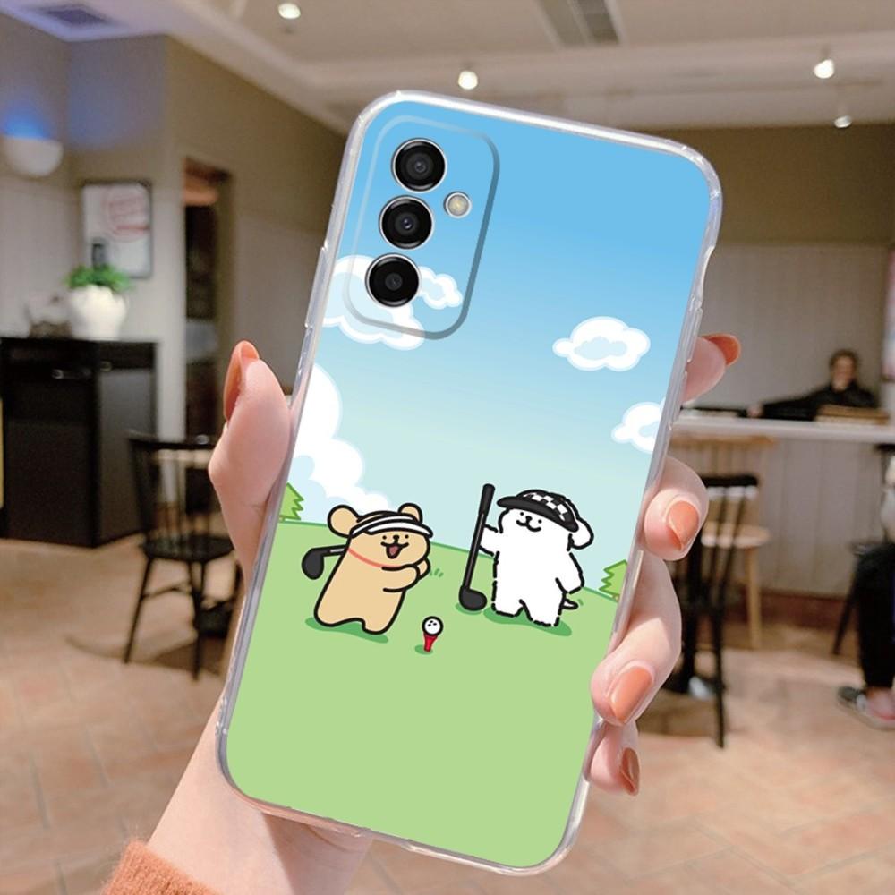 Korea line puppy Maltese Phone Case Silicone For Samsung S30,S23,21,22,20 Ultra,S20 FE lite,S10,9,PIus Note20ultra Cover Clear