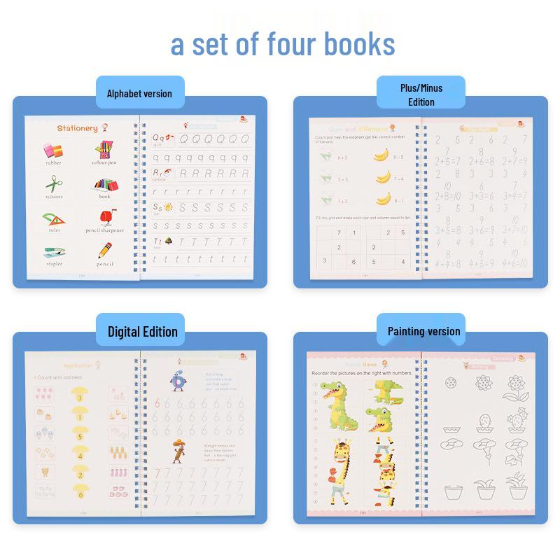 Groove Drawing Calligraphy Book: All-English Practice Template for Children