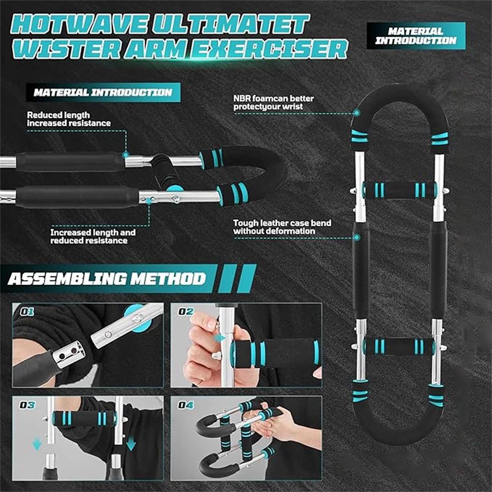 Adjustable Arm Trainer with Foam Handle Shoulder Muscle Training Equipment U-Shaped Twister Arm Exerciser for Home Office