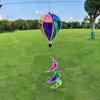 Giant Size Rainbow Hot Air Balloon Plastic Material 43.3inch Height Pinwheels Rotating Sequins 4X Balloon Whirligigs