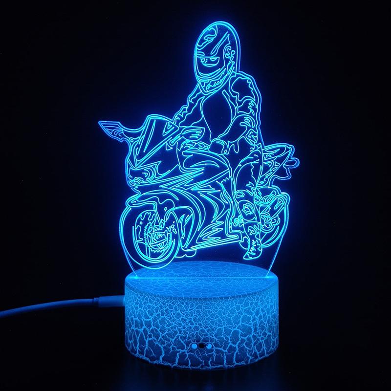3D лампа мотоцикл горный велосипед светодиодный ночник USB кабель батарея красочный ночник спальня декор подарок на день рождения для мальчиков мужчин