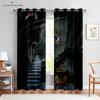 Шторы с принтом в виде элементов ужасов на Хэллоуин, шторы с готическим узором, подходят для гостиной, спальни, праздничного оформления