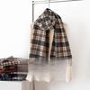 Wool Scarf Women's Autumn and Winter New Korean Style Plaid Shawl Long Cold-proof Warm Tassel Scarf