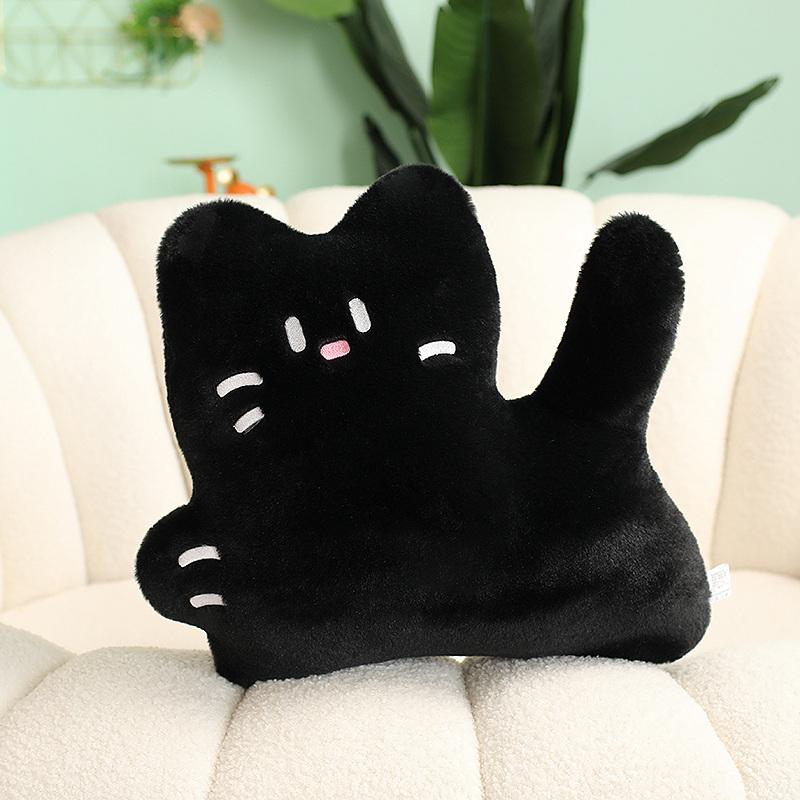 Cat Plush Toy Stuffed Black Cat Pillow 3 Colors Biscuit Kitty Cushion Kids Dolls Room Decor Birthday Gift for Children