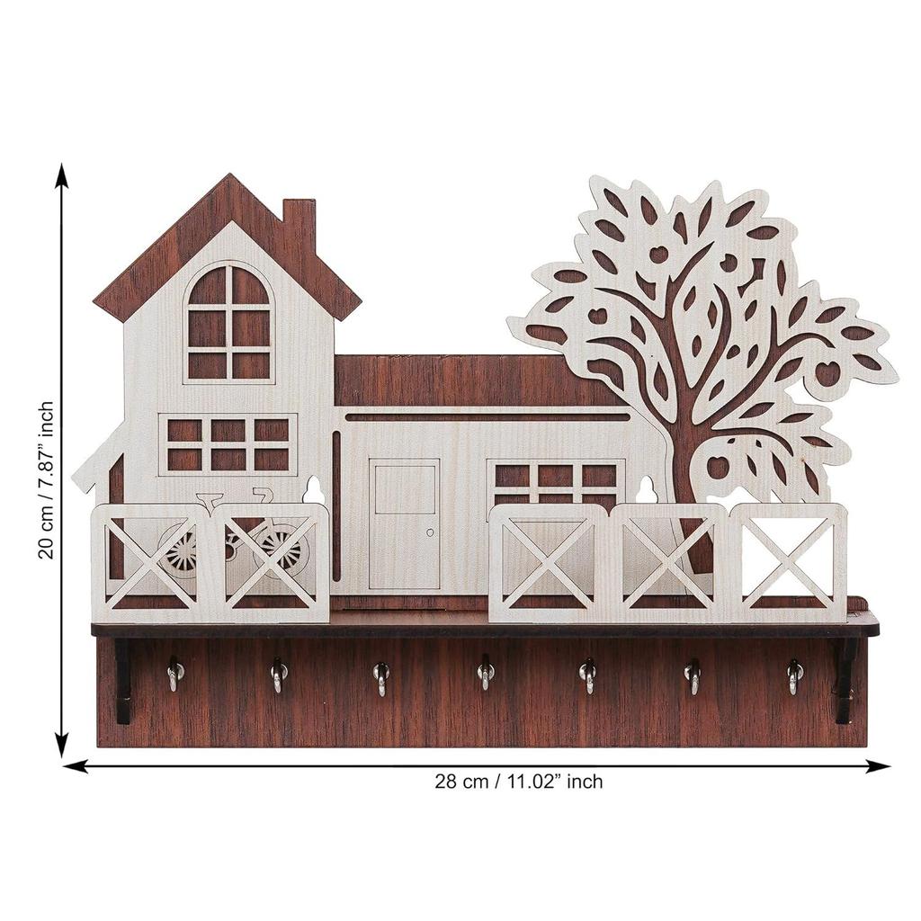 Деревянный держатель для ключей с подставкой для зарядки мобильного телефона и пультом дистанционного управления для декора дома/офиса, держатель для ключей