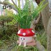 Hanging Planter Pot Indoor Outdoor Decorative Swing Flowerpot Cute Cartoon Mushroom Shaped Vase Ornament