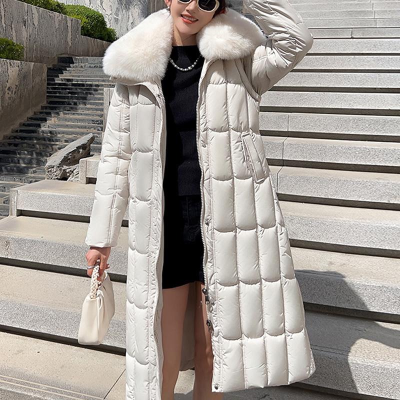 Detachable Sleeves Plus Size L-7XL Fashion Woman Winter Coats With Belt Big Faux Fur Collar Long Parkas Hooded Loose Thick Female Jackets