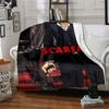 1pc Scarface-Inspired Flannel Blanket - Soft Cozy All-Season Throw for Bedroom, Sofa, Camping, Travel - Perfect Gift for Movie FansB56
