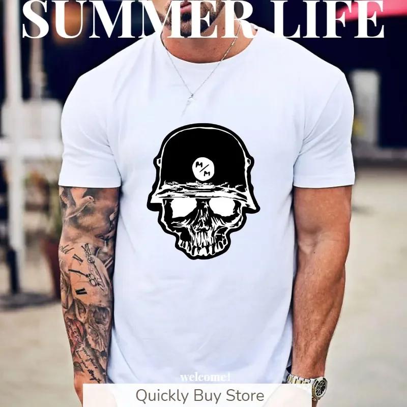 Футболки Metal Mulisha Skull Harajuku Army 100 Guaran Мужская одежда Мода Манга Женская блузка 2023 Женская футболка Y2k Графическая