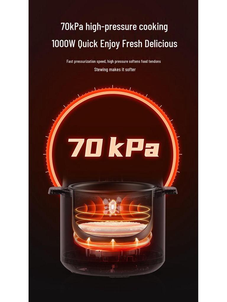 Smart Multifunctional Electric Pressure Cooker with Double Pot, Large Capacity for Stewing Meat, Porridge, and High-Pressure Rice Cooking.