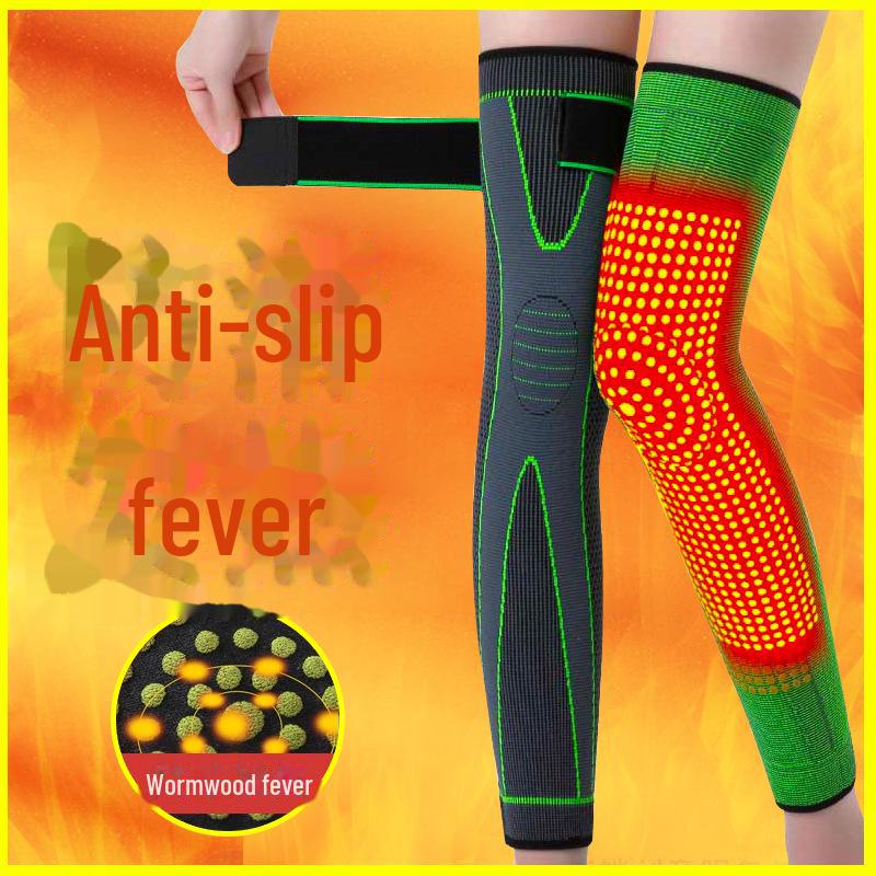 Самонагревающийся нескользящий бандаж на колено Artemisia Argyi для мужчин и женщин — теплые леггинсы для холодных, осенних и зимних видов спорта.