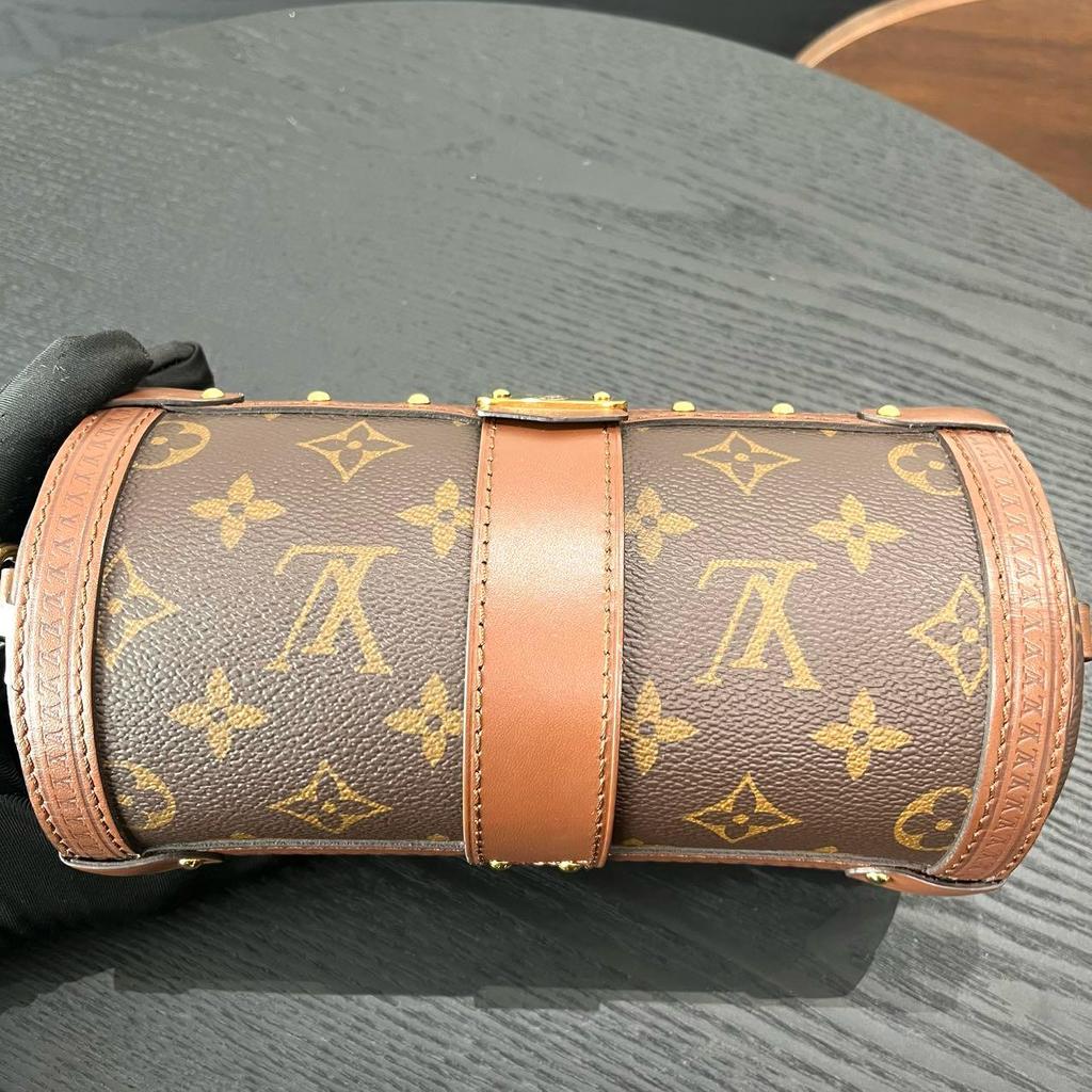 [Pre-Owned] Papillon Trunk Monogram Chain S-Lock Closure Coated Canvas With Leather Trim Shoulder Bag - Very Good #1V8QTQB