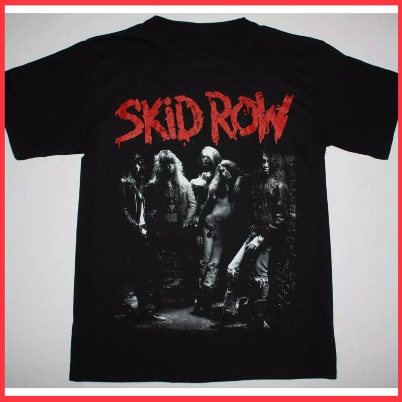 Skid Row Хлопковая черная футболка