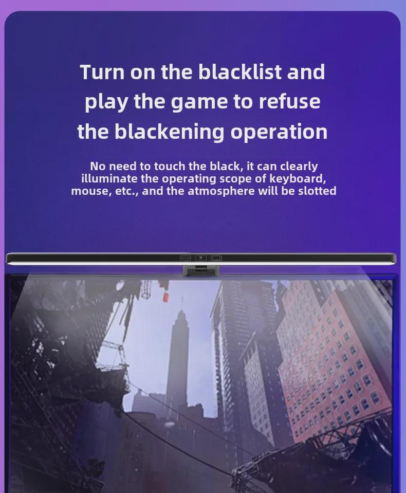 Large Curved Screen LED Desk Lamp with Colorful Ambiance Lighting - Perfect for Computer Monitors