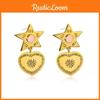 Винтажные серьги-подвески из сплава в виде звезды и сердца, европейско-американский стиль
