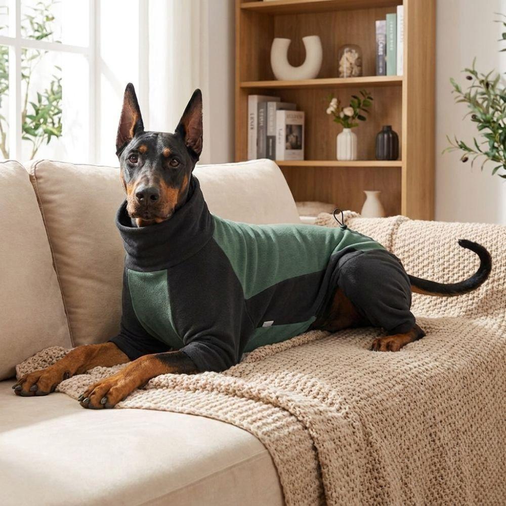 High Stretch Fleece Dog Jumpsuit Soft Warm Dog Warm Pajamas Dog Winter Home Outfit Sleeping