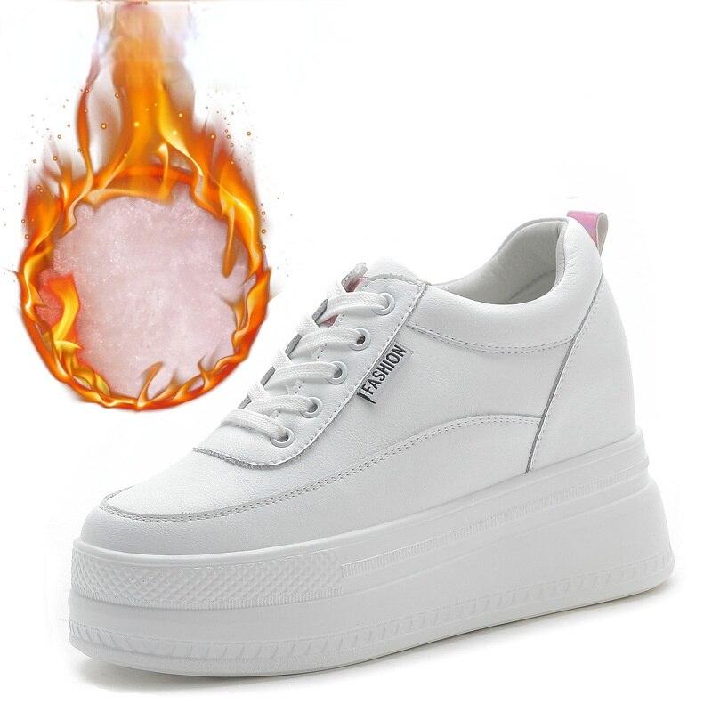 Fujin 9cm Platform Heel Wedge Shoes Sneakers Pumps White Platform Air Mesh Hollow Pumps Shoes Women Zapatos De Mujer