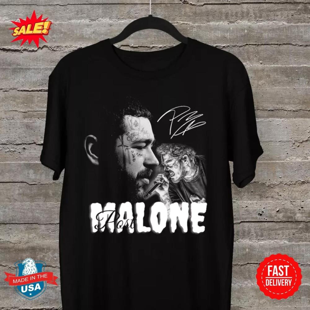 Post Malone Signed Black T Shirt S-5XL Unisex T-Shirt