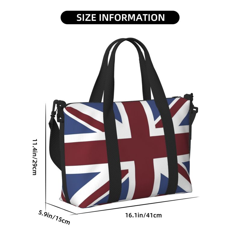 Сумка-даффл с флагом Union Jack, дорожная, портативная, водонепроницаемая, для выходных и ночевки, унисекс, легкая, ручная кладь