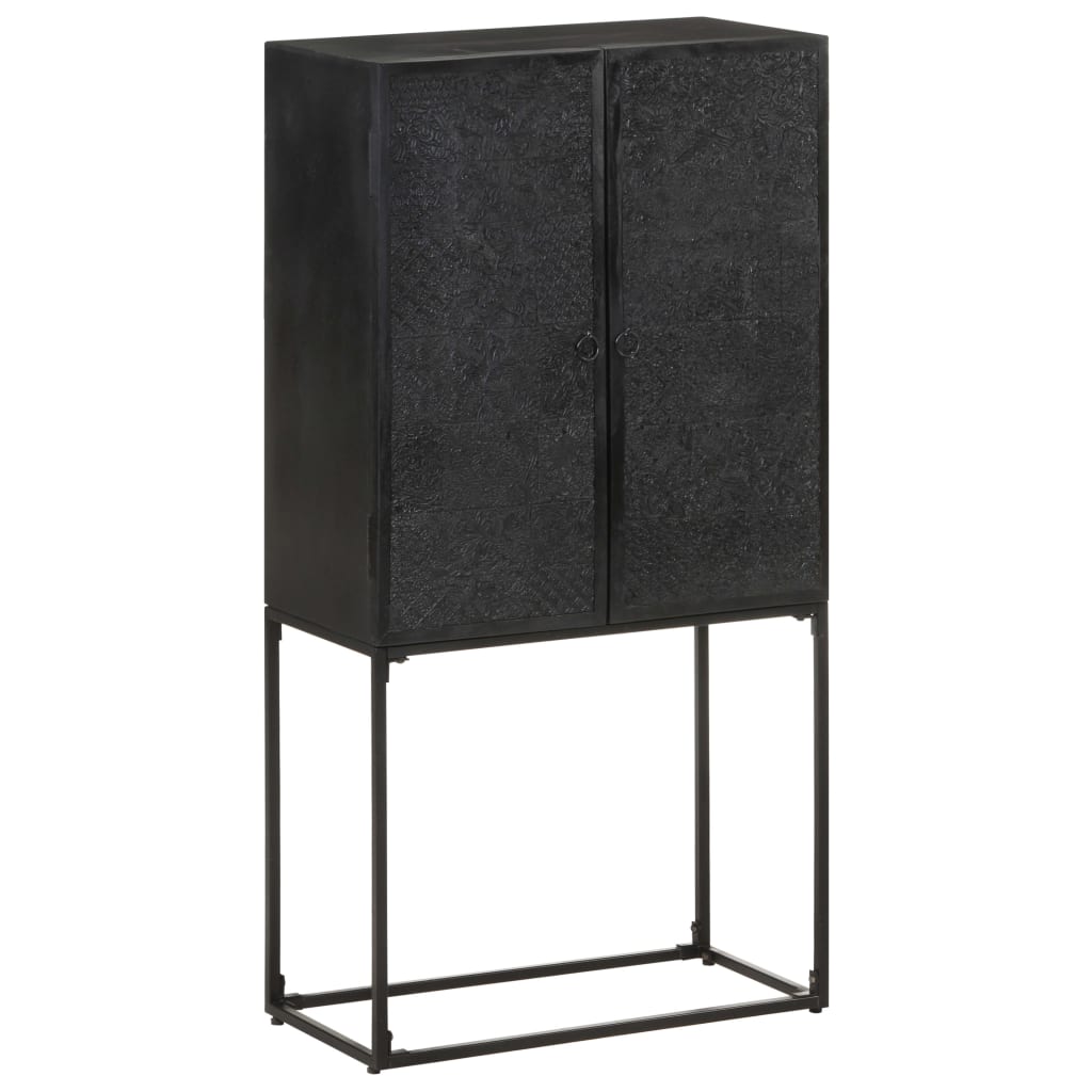 Sideboard Black 60 x 30 x 120 cm Solid Acacia and Mango Wood