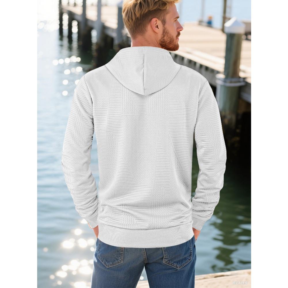 Spring and Autumn New Pullover Solid Color Casual Sports Loose Trendy Long Sleeve Hoodie Men